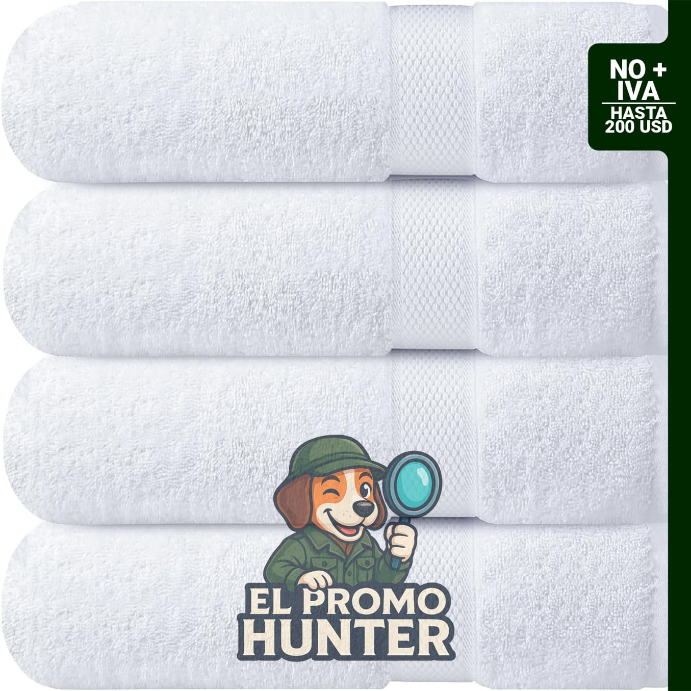 Toallas de baño de 100 % algodón, paquete de 4 unidades.