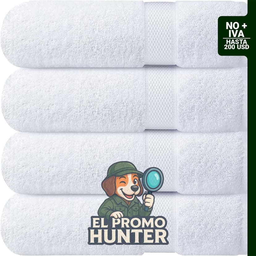 Toallas de baño de 100 % algodón, paquete de 4 unidades.