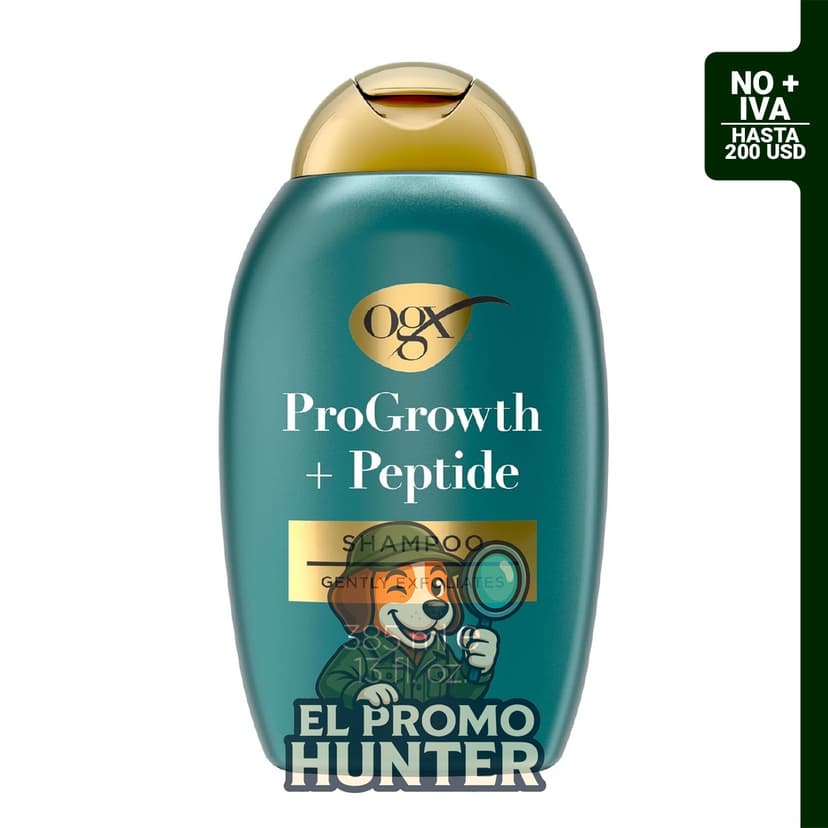 Champú clarificante OGX ProGrowth con ácido mandélico, 385 ml.