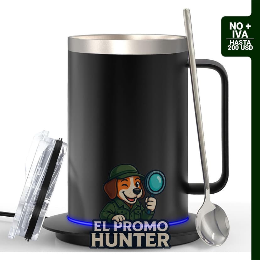 Taza térmica inteligente de 414 ml con base USB.