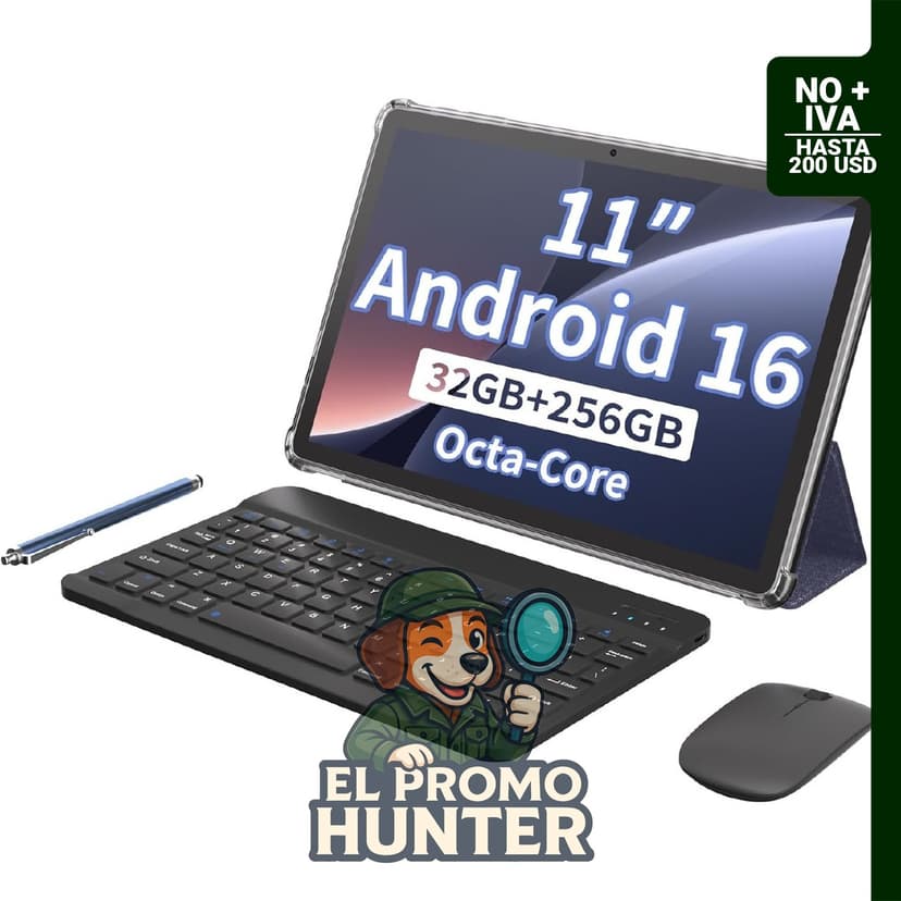 Tablet Android de 11" (27.94 cm) con 32 GB de RAM y 256 GB de almacenamiento.
