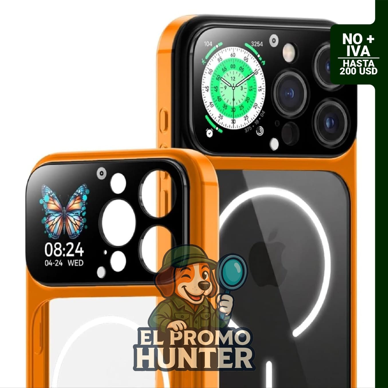 Funda para iPhone 16 Pro Max con pantalla inteligente de 1.85 pulgadas, recargable y sincronizada con el teléfono.