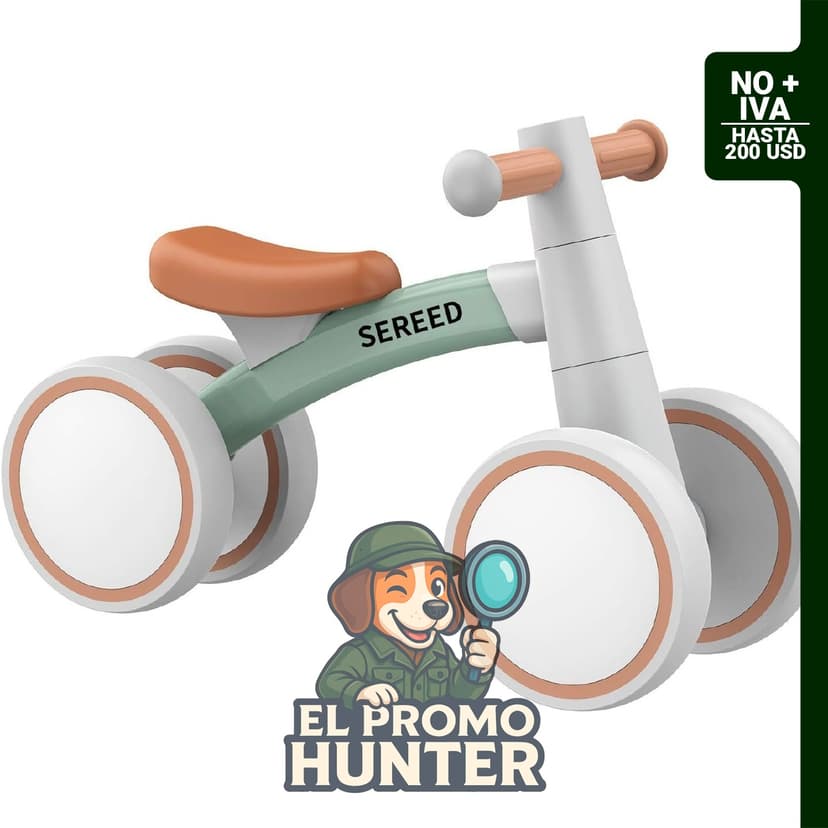 Bicicleta de equilibrio para bebés de 1 a 2 años, 4 ruedas.