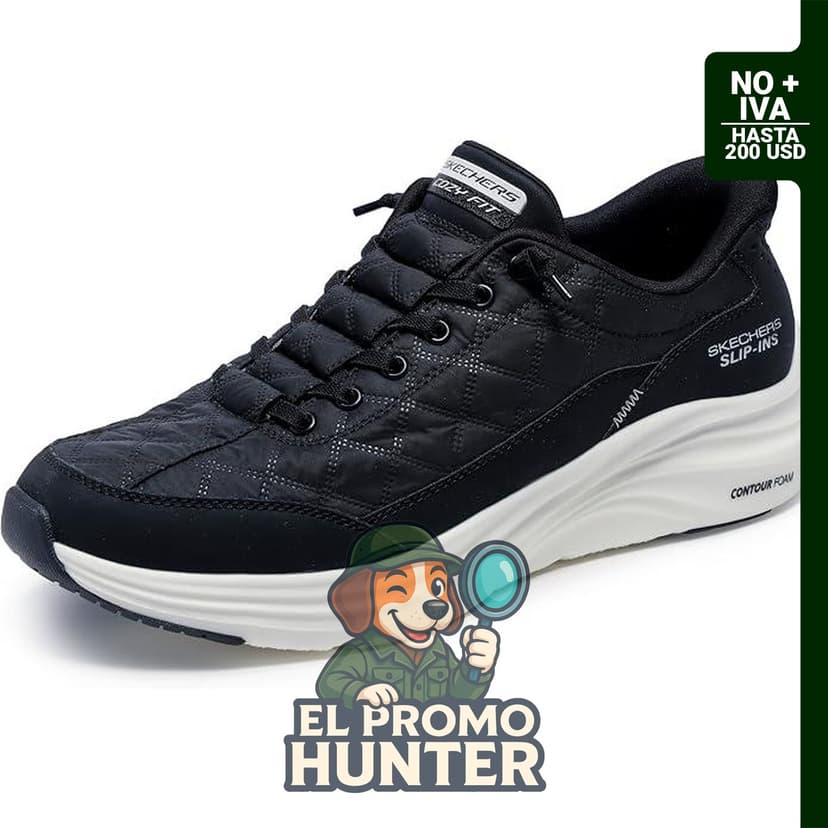 Zapatillas Skechers para hombre, modelo Contour Foam, con diseño desestructurado y parte superior lavable a máquina.