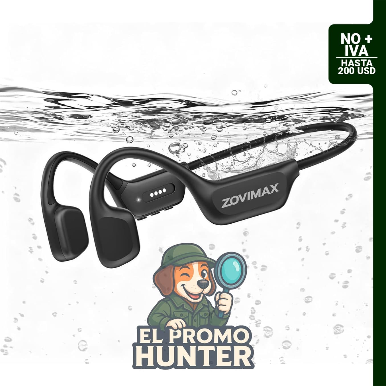 Auriculares de conducción ósea ZOVIMAX, impermeables IPX8, 8 GB de memoria, hasta 12 horas de reproducción, Bluetooth 6.0.
