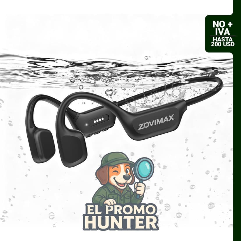 Auriculares de conducción ósea ZOVIMAX, impermeables IPX8, 8 GB de memoria, hasta 12 horas de reproducción, Bluetooth 6.0.