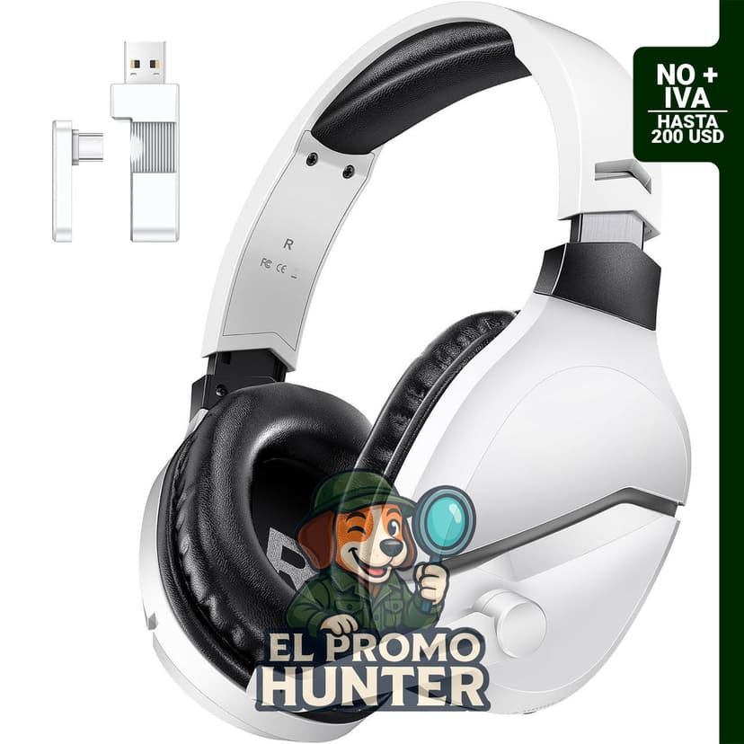 Auriculares inalámbricos WolfLawS para juegos, compatibles con PS5, PS4 y PC, 48 horas de duración, 7.1 sonido envolvente.