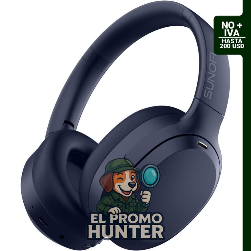 Auriculares inalámbricos sobre la oreja con cancelación activa de ruido, Bluetooth, micrófono y 40 horas de reproducción.