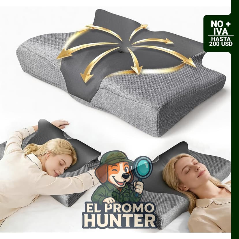 Almohada cervical ergonómica ajustable para dormir de lado, diseñada para aliviar el dolor en el cuello.