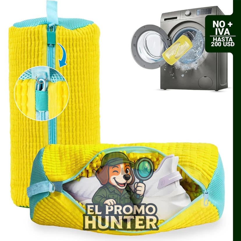 Bolsa de lavado para zapatos, 2 unidades, red de malla con cremallera, compatible con todos los tamaños de zapatos.