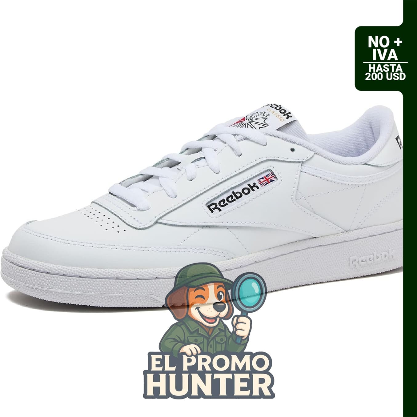 Zapatillas Reebok Club C 85 para hombre, diseño casual en color blanco.