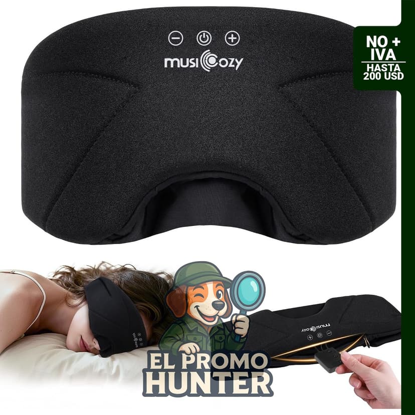 Máscara de sueño Bluetooth MUSICOZY con altavoces HD para dormir de lado.
