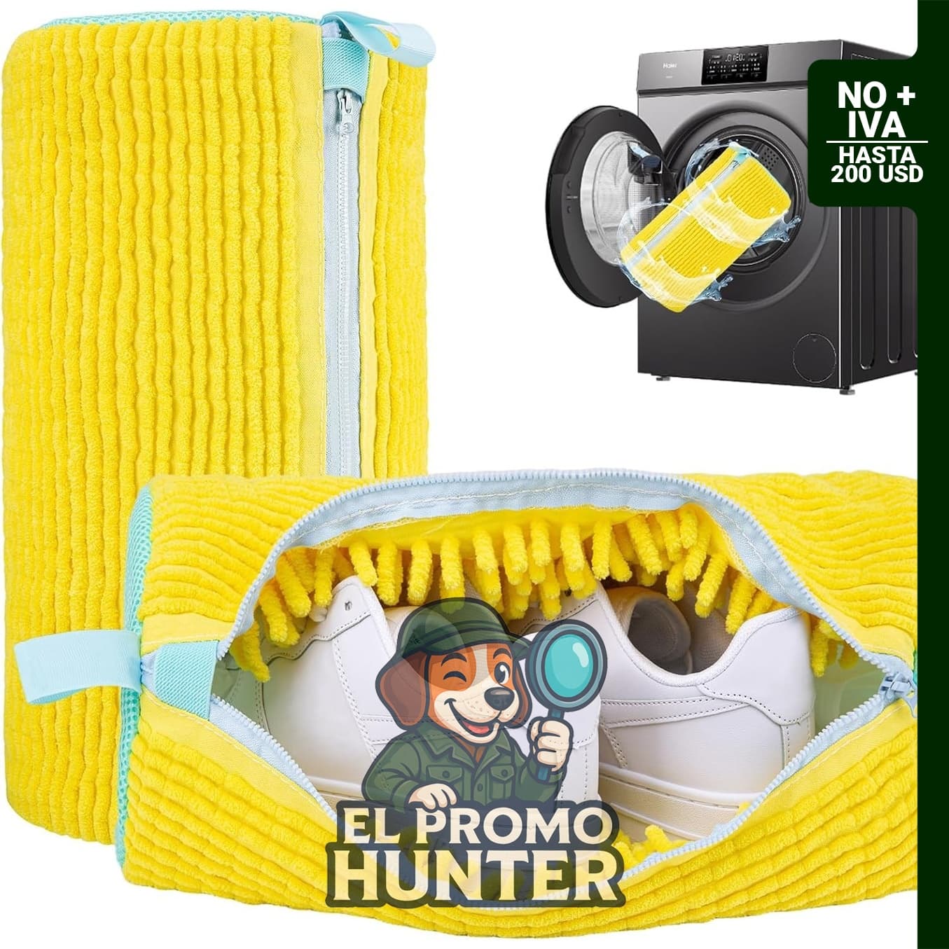 Paquete de 2 bolsas reutilizables para lavar zapatos, compatible con lavadora y secadora.