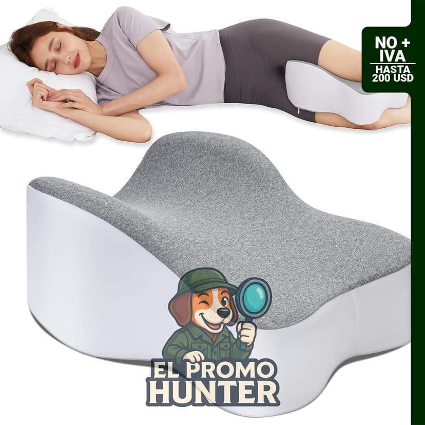 Almohada de rodilla para dormir de lado, diseñada para soporte entre las piernas y alivio del dolor de espalda.