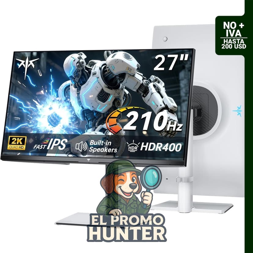 Monitor KTC de 27" (68,6 cm) 1440P, 200Hz, con altavoces integrados, tecnología Fast IPS y Adaptive Sync.