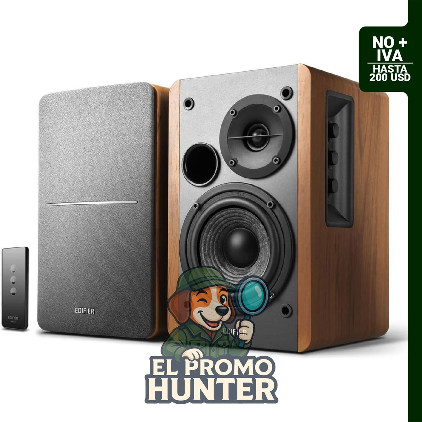 Altavoces de estante Edifier R1280T, monitores de campo cercano 2.0 activos, potencia de 42 W RMS.