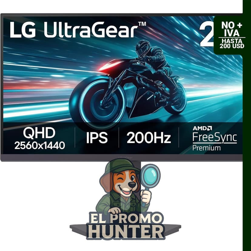 Monitor de juegos LG 27GS75Q-B de 27" (68,6 cm) QHD 2560 x 1440, 180 Hz (O/C 200 Hz), 1 ms, IPS, compatible con NVIDIA G-SYNC y AMD FreeSync.