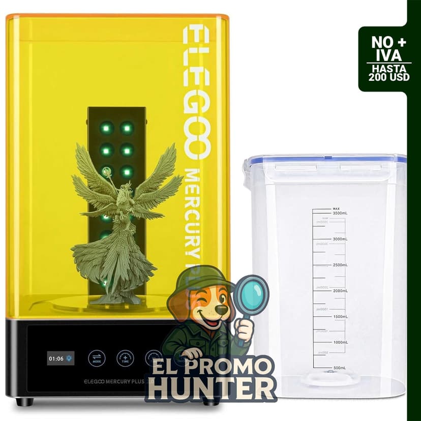 Estación de lavado y curado ELEGOO Mercury Plus 2.0 V2 para impresoras 3D LCD SLA DLP.