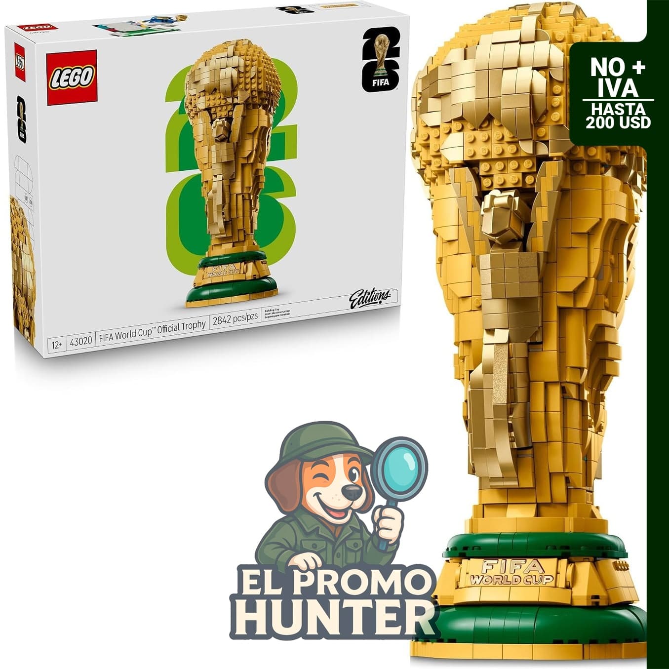 Conjunto de construcción del trofeo oficial del Mundial de la FIFA de LEGO, kit para exhibición.