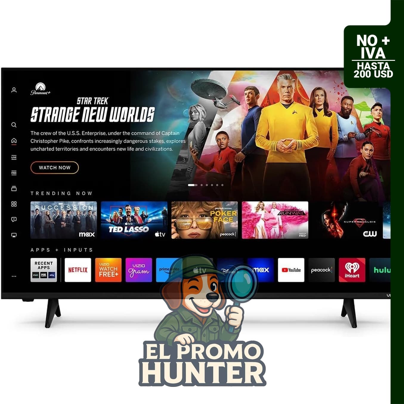 VIZIO Smart TV FHD de 43" (109 cm) con matriz completa LED, HDR10, Bluetooth, AirPlay 2, Chromecast y DTS Virtual X.