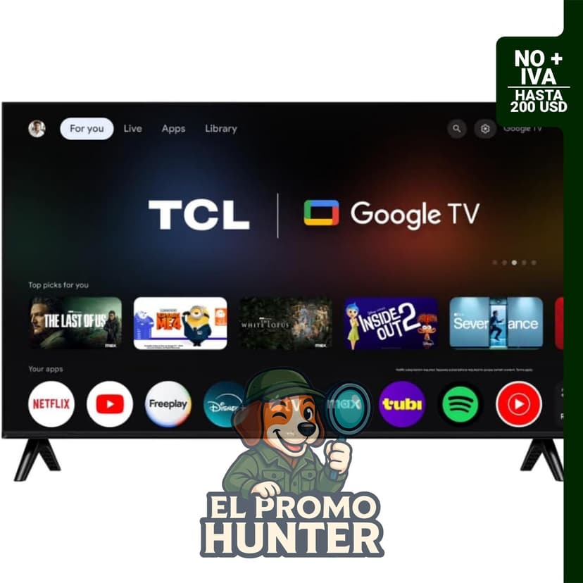 Televisor TCL 43" (109 cm) FHD QLED Smart Google TV con Bluetooth.