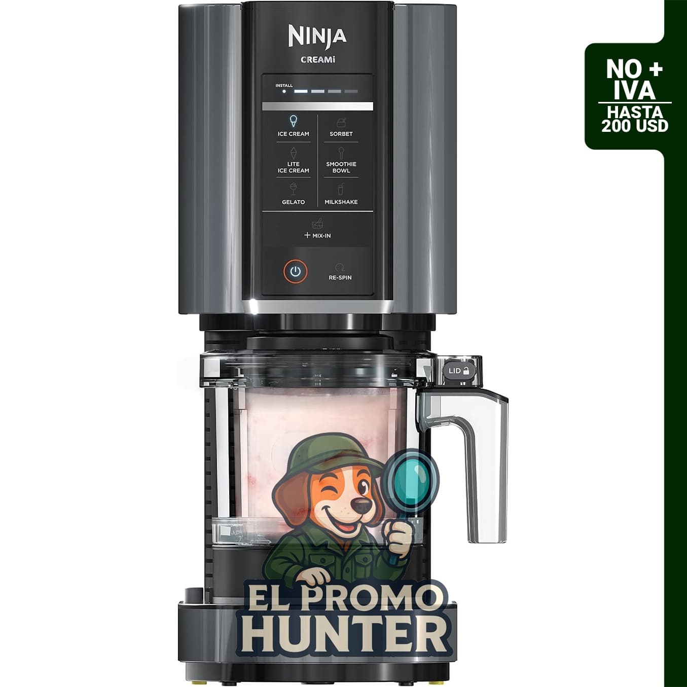 Procesador de helados Ninja CREAMi, 7 en 1, para preparar helados, gelato, sorbete y batidos.
