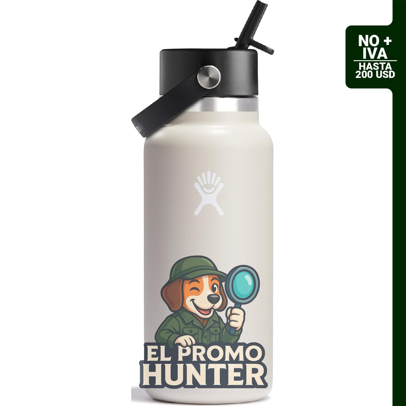 Botella de agua Hydro Flask de acero inoxidable aislado de 24 oz (710 ml) con tapa flexible y popote.