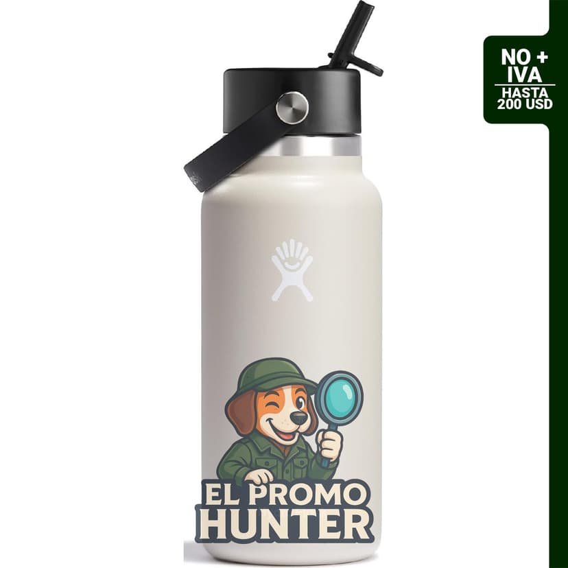 Botella de agua Hydro Flask de acero inoxidable aislado de 24 oz (710 ml) con tapa flexible y popote.