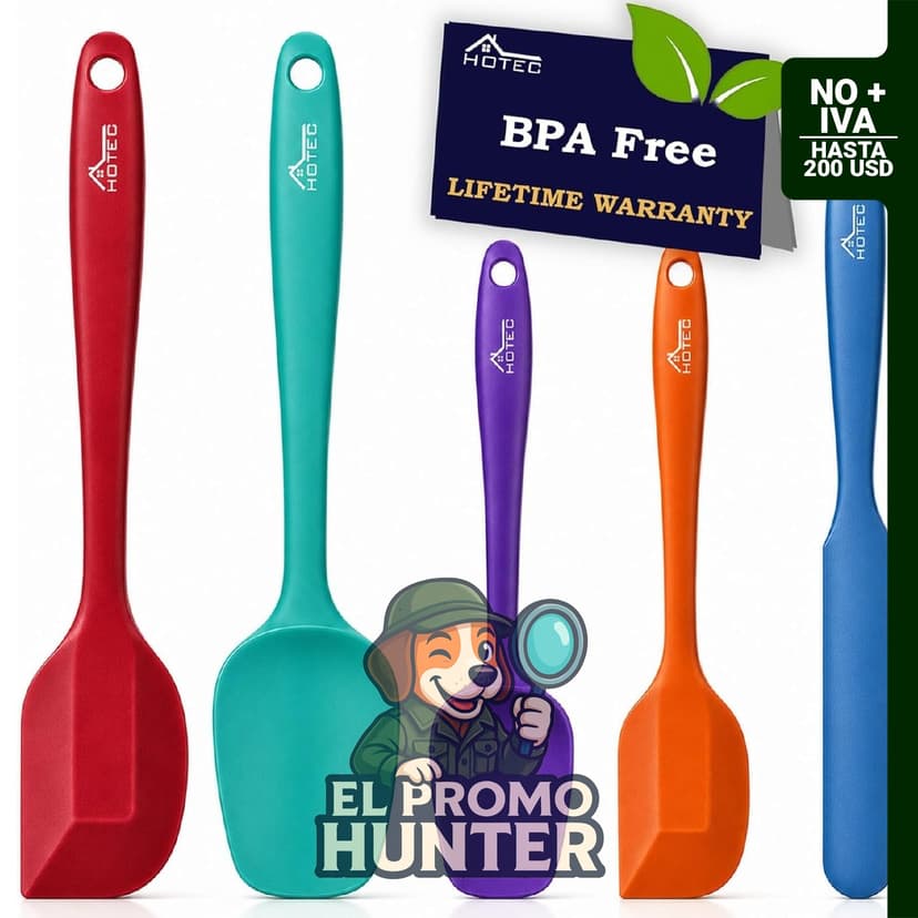 Juego de espátulas de goma de silicona de grado alimenticio, resistentes al calor hasta 315 °C, aptas para lavavajillas, sin BPA, multicolor, juego de 5.