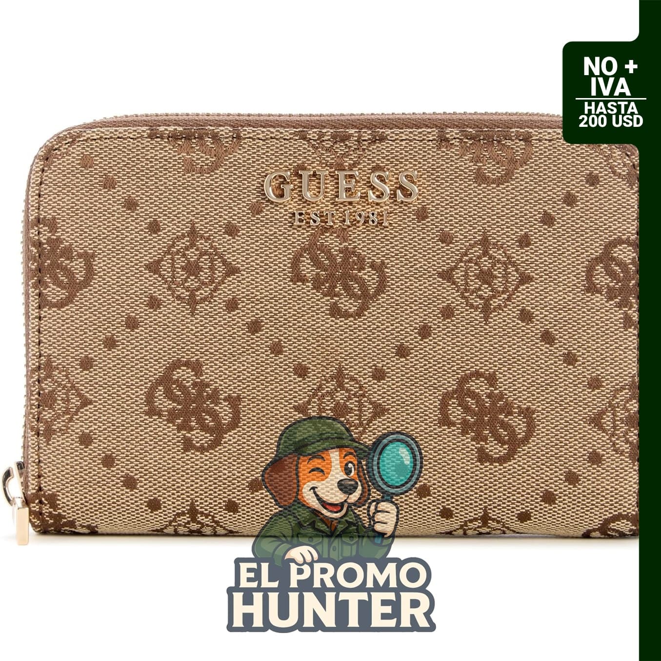Billetera con cremallera media GUESS Melinda para mujer.