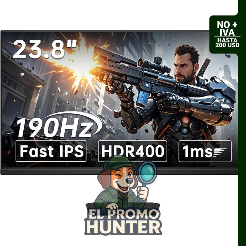 Monitor KTC de 24 pulgadas, 190Hz/180Hz, pantalla IPS HDR 400, FHD 1080P, 133% sRGB, AdaptiveSync, 1 ms de tiempo de respuesta, HDMI x2 y DP x1, inclinación ajustable.