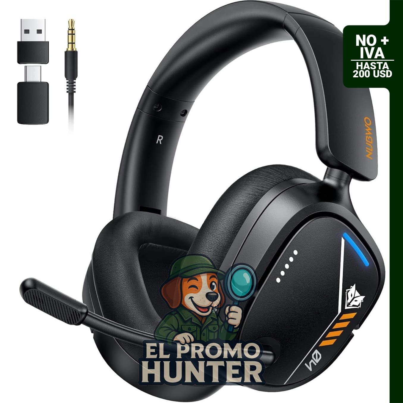 Auriculares inalámbricos NUBWO para PS5, PS4, PC y Switch con sonido envolvente 7.1.