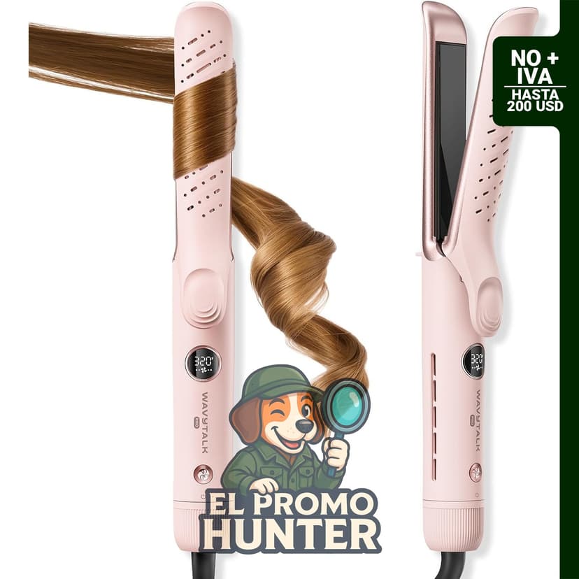 Wavytalk Airflow Styler Whirlwind Curl, alisador y rizador 2 en 1 con pantalla digital y 5 temperaturas.