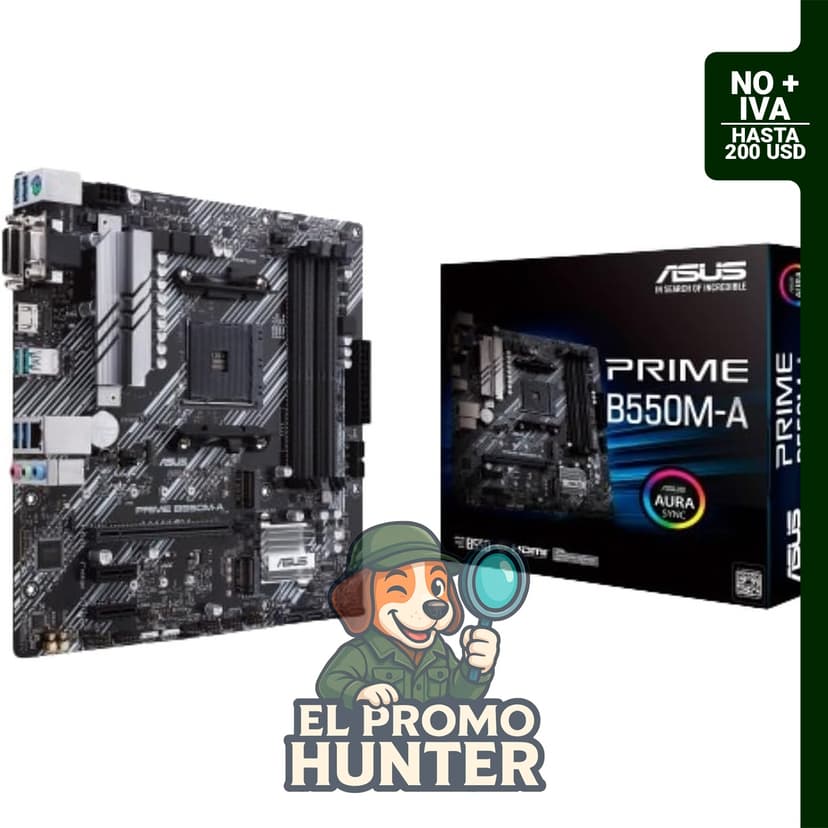 Placa base ASUS Prime B550M-A WiFi II Micro ATX con PCIe 4.0, WiFi 6, memoria ECC y HDMI 2.1.