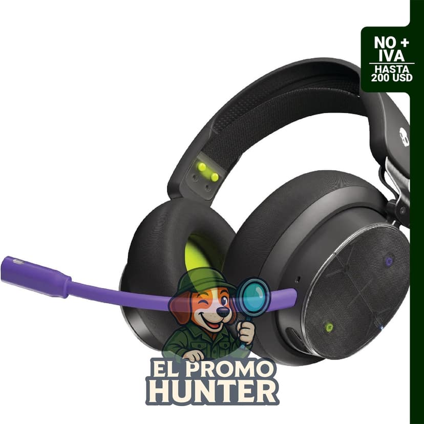 Auriculares inalámbricos multiplataforma Skullcandy PLYR con micrófono removible y transmisión inalámbrica de 2.4GHz.