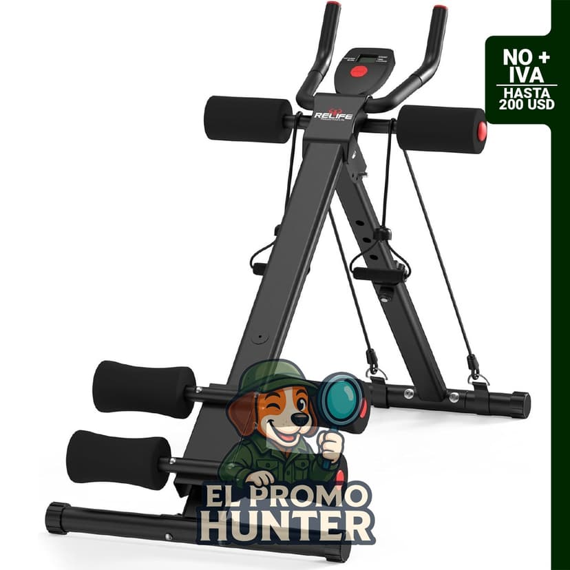 Máquina de Entrenamiento Abdominal Ajustable RELIFE, plegable, capacidad de 200 kg.