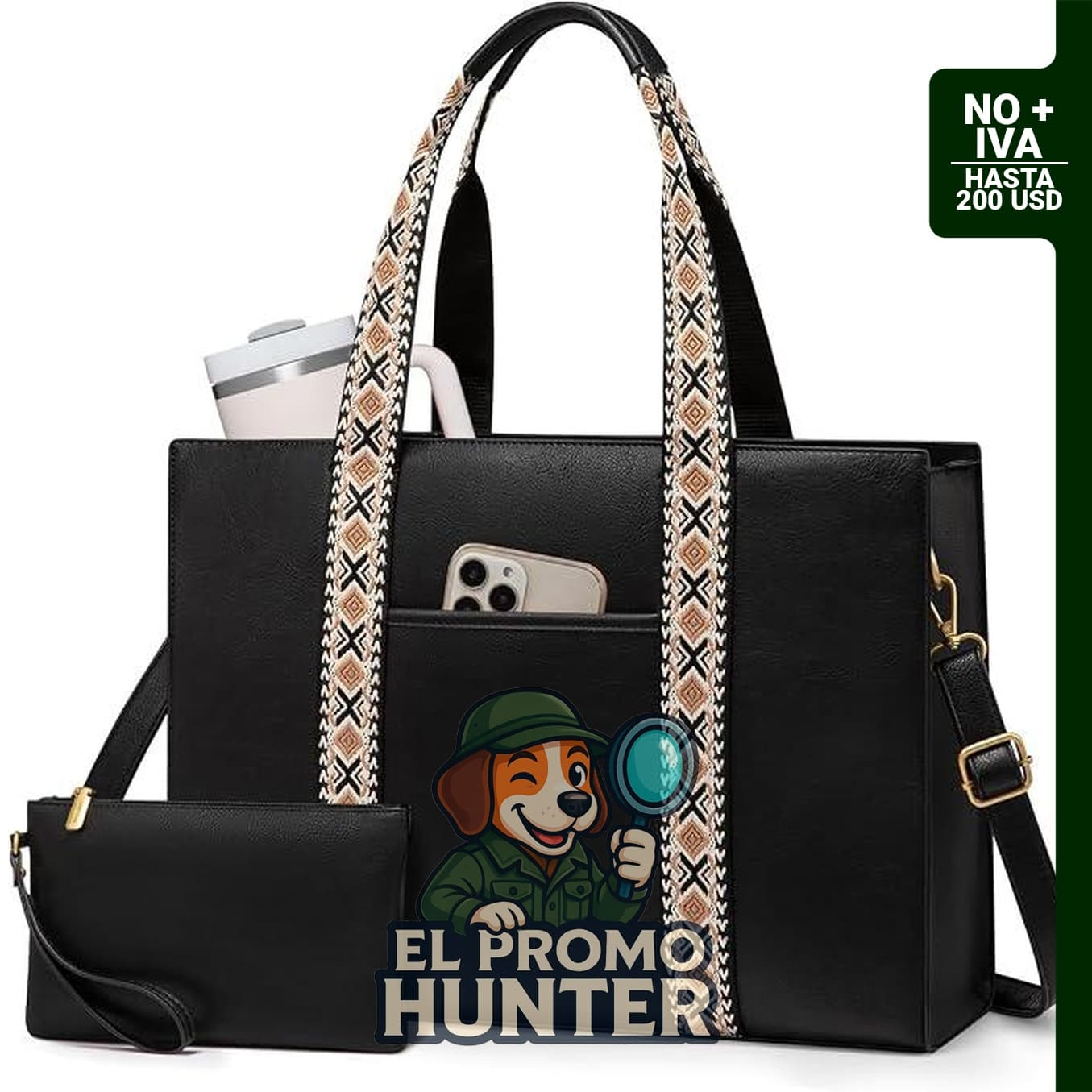 Bolso LOVEVOOK para laptop de 15.6" (38.1 cm), maletín de cuero impermeable, incluye 2 piezas.