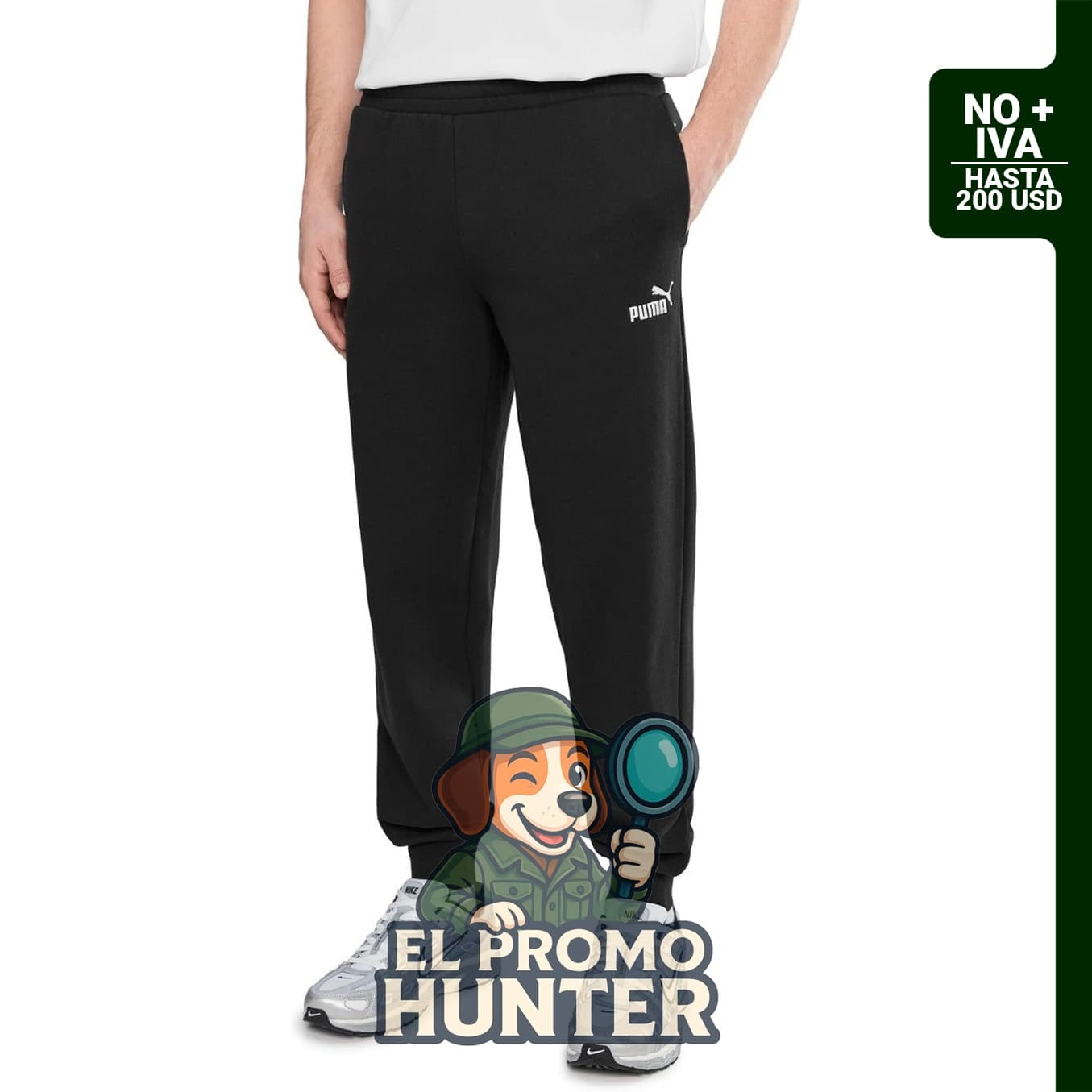 Pantalones de sudadera con puños PUMA Essentials No.1 para hombre.
