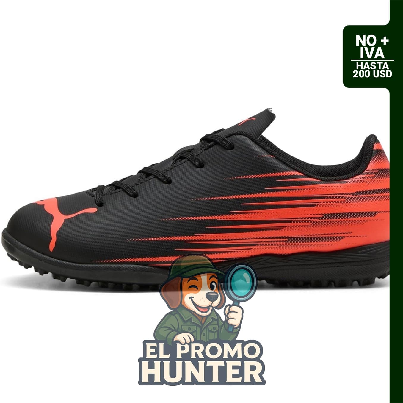 Tacos de fútbol unisex para niños Puma Attacanto Turf Training.