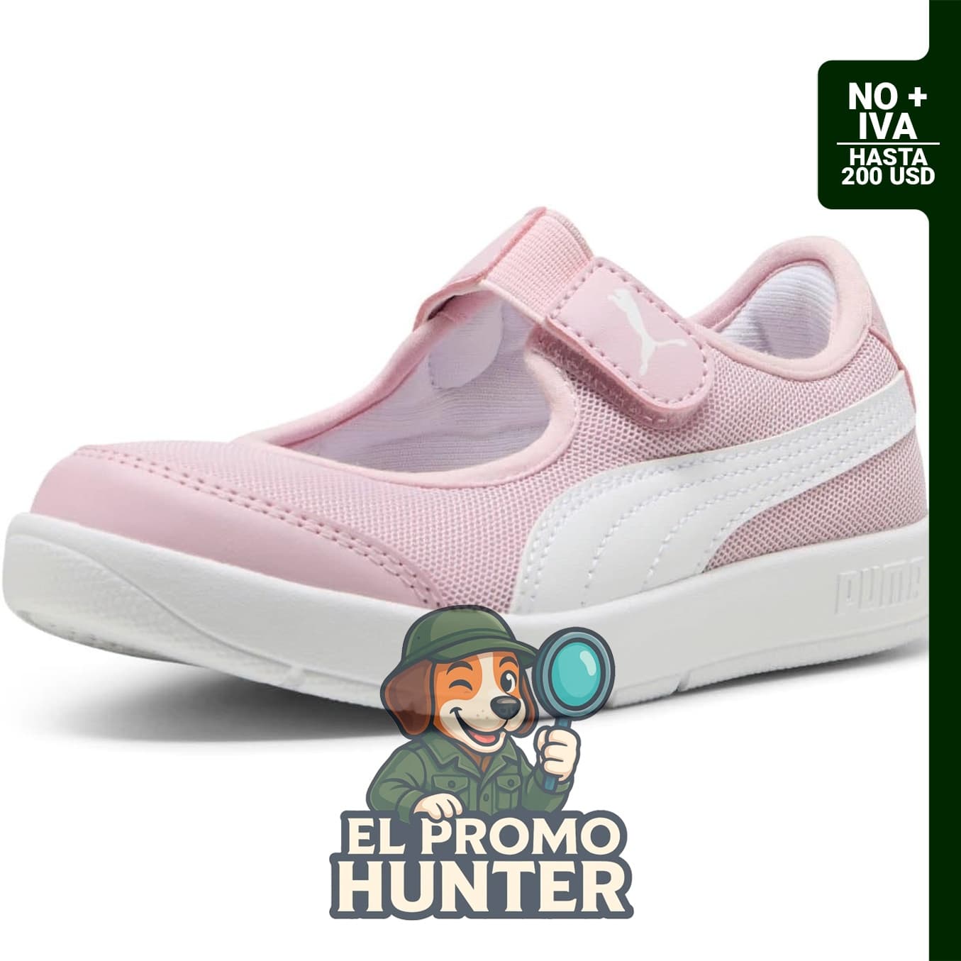 Zapatillas Puma Courtflex para niños con cierre de velcro.