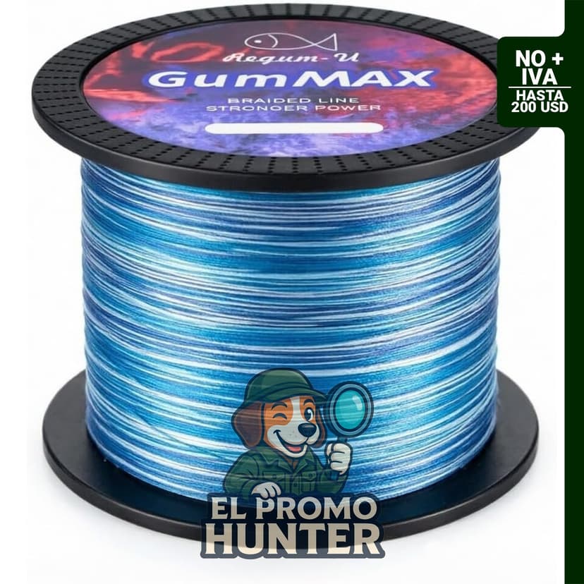 Línea de pesca trenzada GumMAX 8X, 5-100 LB, resistente a la abrasión, 545/1093/1640 yds.