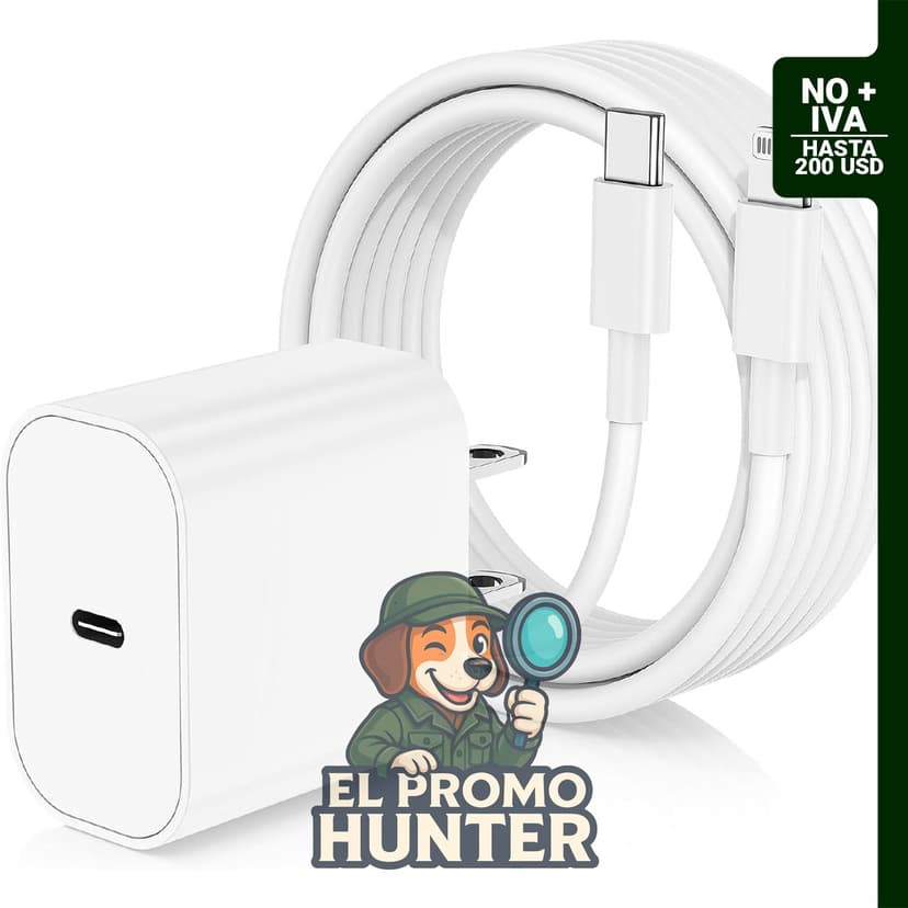 Cargador de pared tipo C con cable USB C a Lightning de 10 pies para iPhone 14 Pro Max/14 Plus/13 Pro/12.