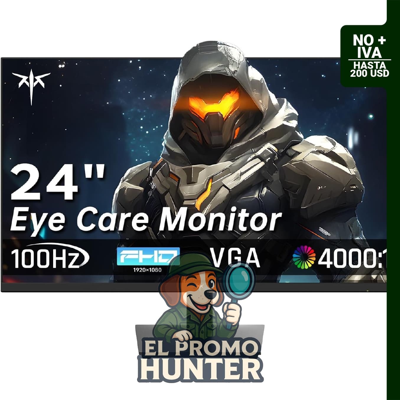 Monitor KTC FHD de 24" (61 cm) con panel VA, FreeSync 100Hz, puertos HDMI y VGA, HDR, contraste 4000:1.