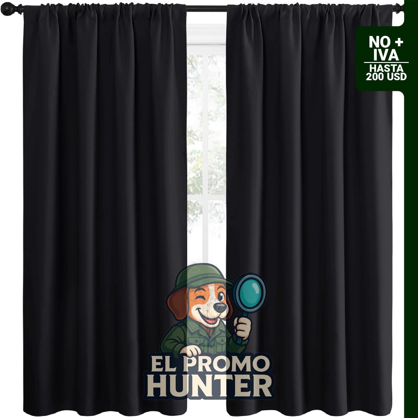 Cortinas opacas de Halloween, color negro, con aislamiento térmico, 2 paneles de 106.68 cm de ancho x 160 cm de largo.
