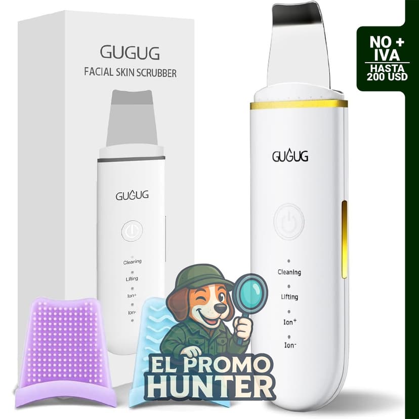 Espátula facial para exfoliación y limpieza de poros, con 4 modos y carga USB.