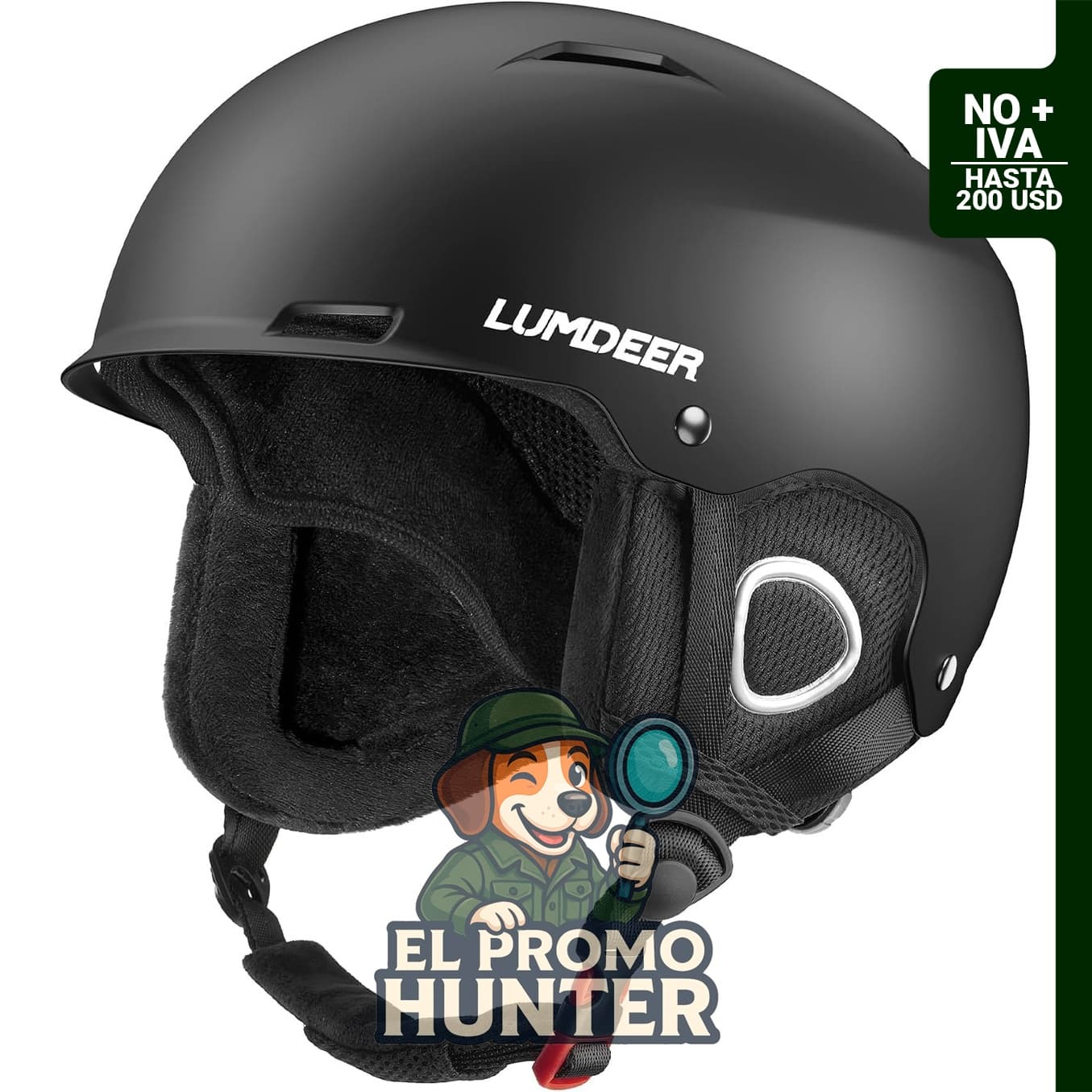 Casco de nieve LUMDEER para adultos, con carcasa de ABS y espuma EPS, forro cálido y ajuste de esfera.