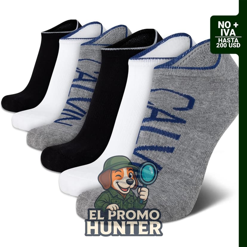 Calcetines invisibles para hombre, paquete de 6 unidades, mezcla de algodón, acolchados, de corte bajo.