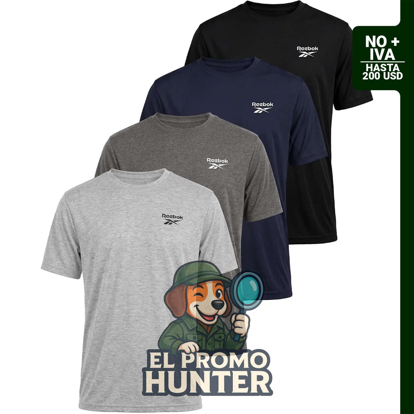 Paquete de 4 camisetas deportivas de algodón de manga corta con cuello redondo para niños y jóvenes.