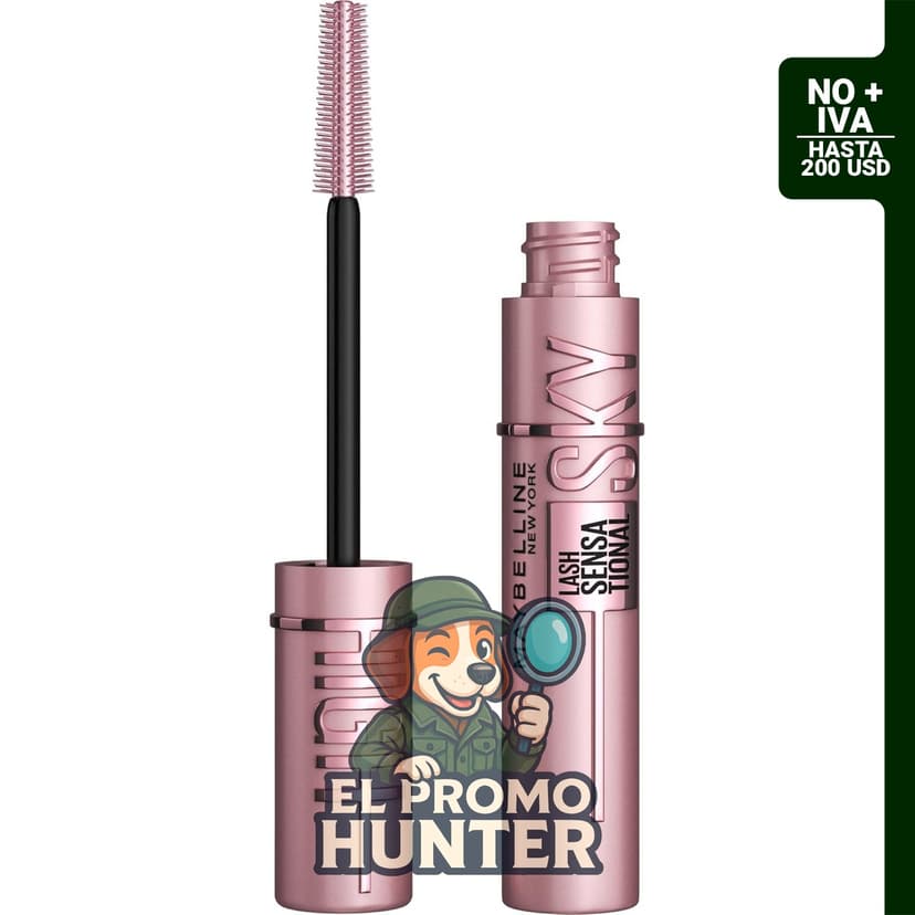 Máscara de pestañas Maybelline Lash Sensational Sky High, fórmula acumulable, color negro.
