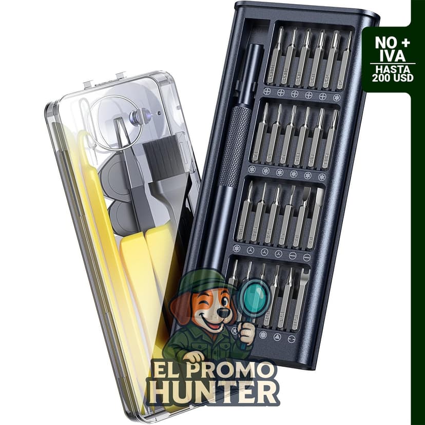 Juego de destornilladores de precisión de metal AXTH 38 en 1, incluye herramientas de apertura.